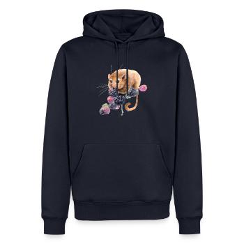 Hazel dormouse - Men’s Premium Organic Hoodie - navy - Front - Nico (187cm)