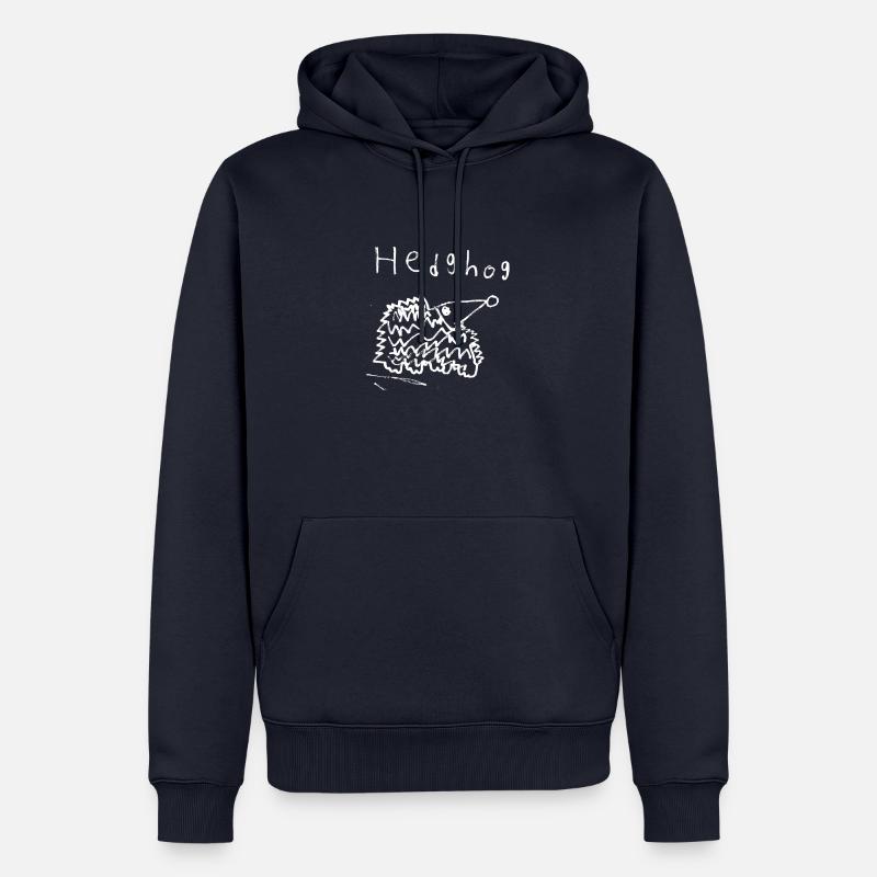 Hérisson Blanc - Sweat à capuche Premium bio Homme - bleu marine