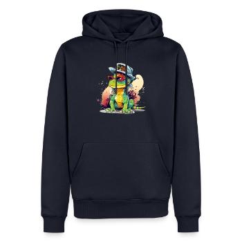 Kijo der Streuer - Männer Premium Bio Hoodie - Navy - Vorne - Nico (187cm)