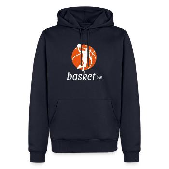 Basket-ball - Sweat à capuche Premium bio Homme - bleu marine - Devant - Nico (187cm)