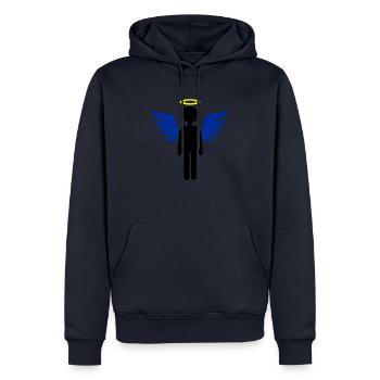 Engel - Männer Premium Bio Hoodie - Navy - Vorne - Nico (187cm)