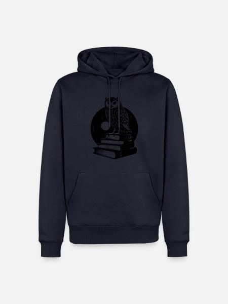 Eule Buchen - Männer Premium Bio Hoodie - Navy