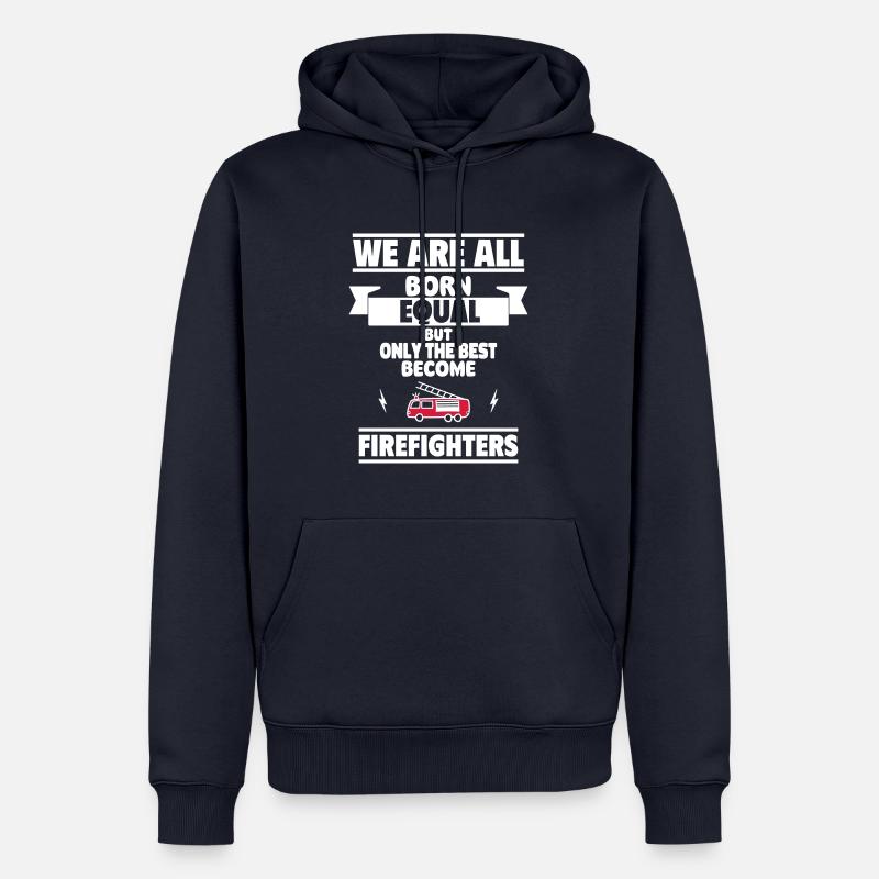 Seuls les meilleurs deviennent pompiers - Sweat à capuche Premium bio Homme - bleu marine