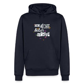 Bartleby der Schreiber - Ich möchte lieber nicht - Männer Premium Bio Hoodie - Navy - Vorne - Nico (187cm)