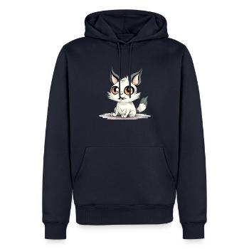 Eloki der Streuer - Männer Premium Bio Hoodie - Navy - Vorne - Nico (187cm)