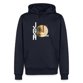 JGA Team Bräutigam - Männer Premium Bio Hoodie - Navy - Vorne - Nico (187cm)
