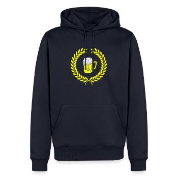bier wappen - Männer Premium Bio Hoodie - Navy - Vorne - Nico (187cm)