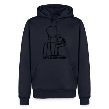 Espressionismus - Espresso - Kaffee trinken - Männer Premium Bio Hoodie - Navy - Vorne - Nico (187cm)