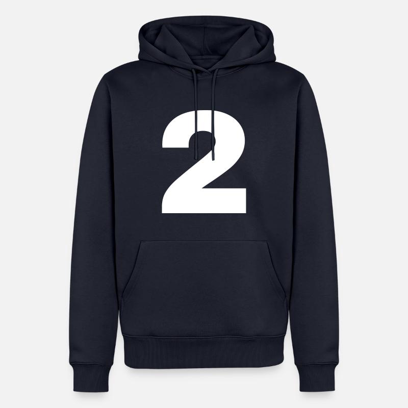 2 - Sweat à capuche Premium bio Homme - bleu marine