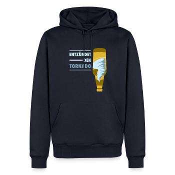 Entzündet den Tornado Bier Exen - Männer Premium Bio Hoodie - Navy - Vorne - Nico (187cm)