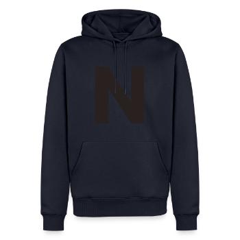 N - Men’s Premium Organic Hoodie - navy - Front - Nico (187cm)