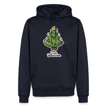 Weihnachtsbaum - Männer Premium Bio Hoodie - Navy - Vorne - Nico (187cm)