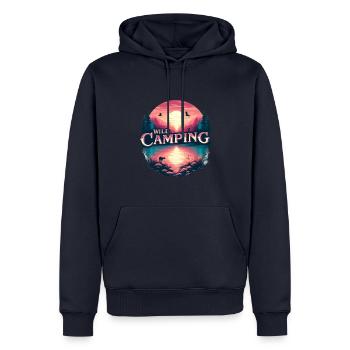 Camping in freier Natur - Männer Premium Bio Hoodie - Navy - Vorne - Nico (187cm)