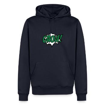 Tuin - Mannen Premium Bio hoodie - navy - Voor - Nico (187cm)