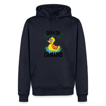 Je Suis Un Canard - Sweat à capuche Premium bio Homme - bleu marine - Devant - Nico (187cm)