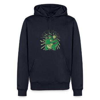 Guitar Player T-Rex - Men’s Premium Organic Hoodie - navy - Front - Nico (187cm)