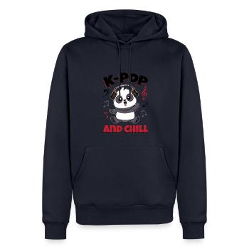 K-Pop et Chill Panda KPop - Sweat à capuche Premium bio Homme - bleu marine - Devant - Nico (187cm)