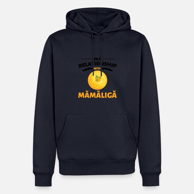 En relation avec Mamaliga - Sweat à capuche Premium bio Homme - bleu marine