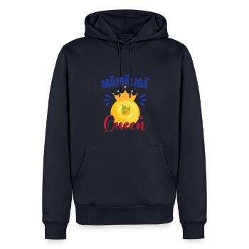 Reine Mamaliga - Sweat à capuche Premium bio Homme - bleu marine - Devant - Nico (187cm)