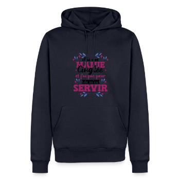 J'Ai Une Mamie Petite Fille Famille Cadeau - Sweat à capuche Premium bio Homme - bleu marine - Devant - Nico (187cm)