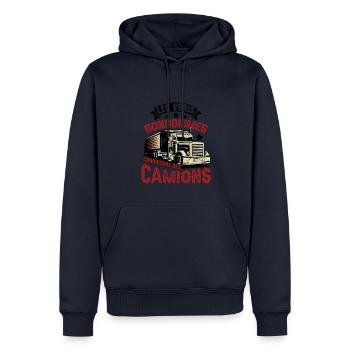 Hommes Conduisent Des Camions - Sweat à capuche Premium bio Homme - bleu marine - Devant - Nico (187cm)