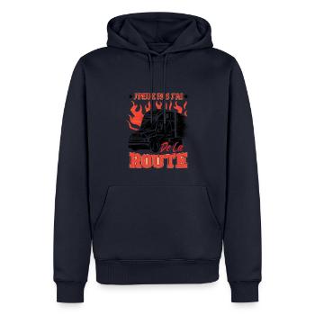 Camionneur Poids Lourd Routier - Sweat à capuche Premium bio Homme - bleu marine - Devant - Nico (187cm)