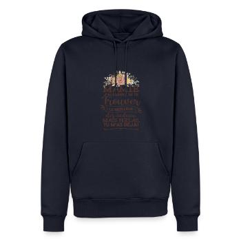 Mamie Humour Anniversaire Cadeau - Sweat à capuche Premium bio Homme - bleu marine - Devant - Nico (187cm)
