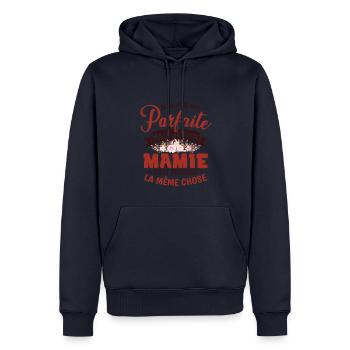 Je Suis Mamie - Sweat à capuche Premium bio Homme - bleu marine - Devant - Nico (187cm)