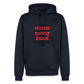 Mamie D'Une Petite-Fille Merveilleuse - Sweat à capuche Premium bio Homme - bleu marine - Devant - Nico (187cm)