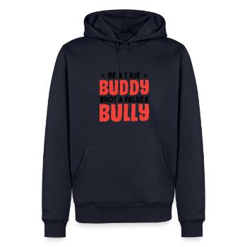 Sei ein wahrer Kumpel - Männer Premium Bio Hoodie - Navy - Vorne - Nico (187cm)