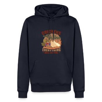 Huhn Und Wein Zitat - Männer Premium Bio Hoodie - Navy - Vorne - Nico (187cm)