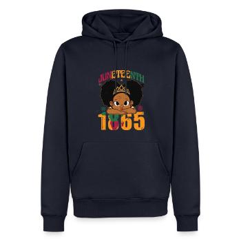 Juneteenth Kids 1865 - Sweat à capuche Premium bio Homme - bleu marine - Devant - Nico (187cm)