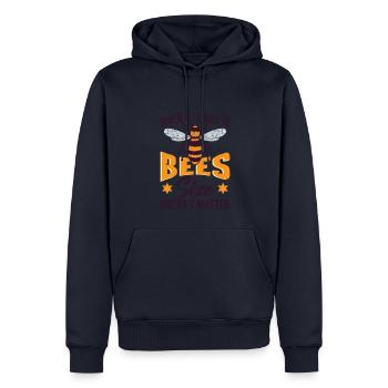 Drôle d’apiculteur Humour Apiculture - Sweat à capuche Premium bio Homme - bleu marine - Devant - Nico (187cm)