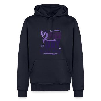 Epilepsy Quote Seizure - Men’s Premium Organic Hoodie - navy - Front - Nico (187cm)