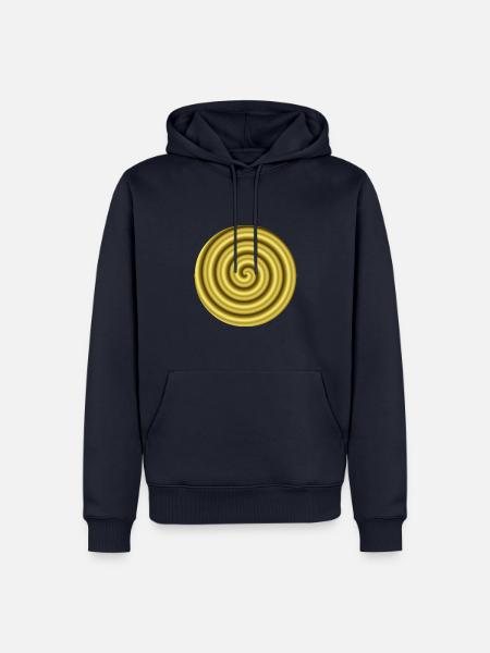 3D Hypnose Gold Geschenkidee Optische Täuschung - Männer Premium Bio Hoodie - Navy