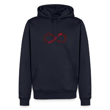 UNENDLICHE LIEBE - Männer Premium Bio Hoodie - Navy - Vorne - Nico (187cm)