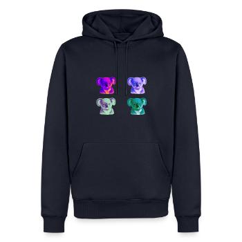 Koala coloré idée cadeau Koalas Pop Art Pop Art - Sweat à capuche Premium bio Homme - bleu marine - Devant - Nico (187cm)