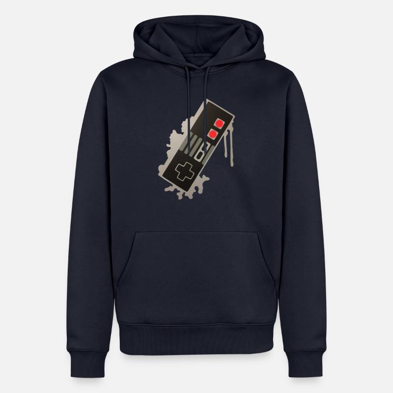NES Controller Graffiti - Männer Premium Bio Hoodie - Navy