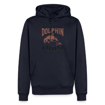 Dauphin Squad Nature Mignon Dauphin Wildlife - Sweat à capuche Premium bio Homme - bleu marine - Devant - Nico (187cm)