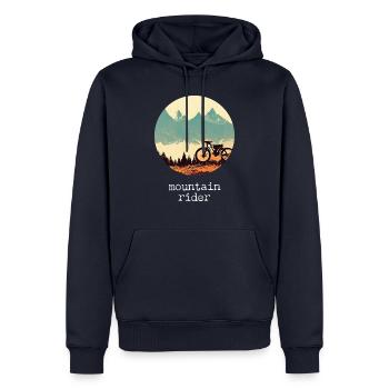Mountain Rider - Männer Premium Bio Hoodie - Navy - Vorne - Nico (187cm)