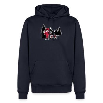 Freerider - Männer Premium Bio Hoodie - Navy - Vorne - Nico (187cm)