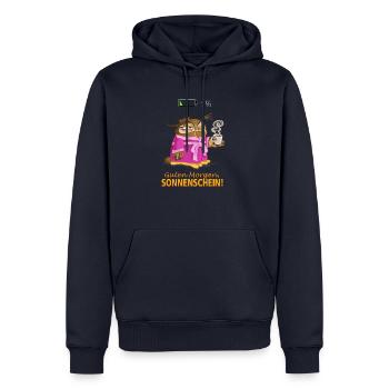 Guten Morgen Sonnenschein Eule Owl - Männer Premium Bio Hoodie - Navy - Vorne - Nico (187cm)