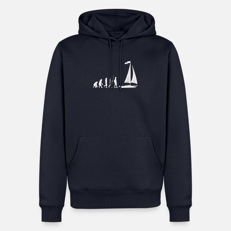 Evolution du bateau - Sweat à capuche Premium bio Homme - bleu marine