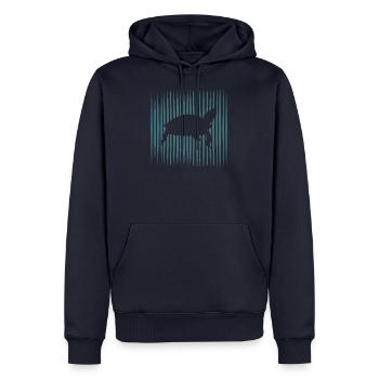Crapaud avec tortue - Sweat à capuche Premium bio Homme - bleu marine - Devant - Nico (187cm)