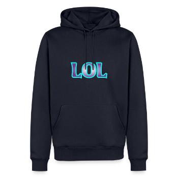 LOL - Männer Premium Bio Hoodie - Navy - Vorne - Nico (187cm)