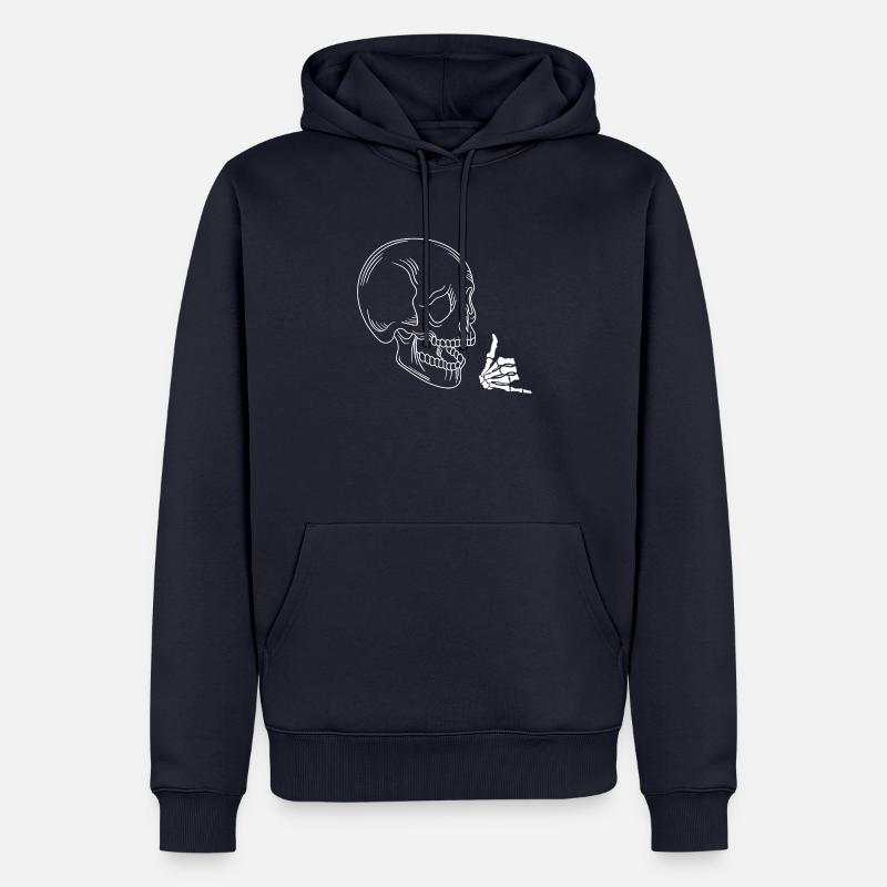 Crâne à bascule - Sweat à capuche Premium bio Homme - bleu marine
