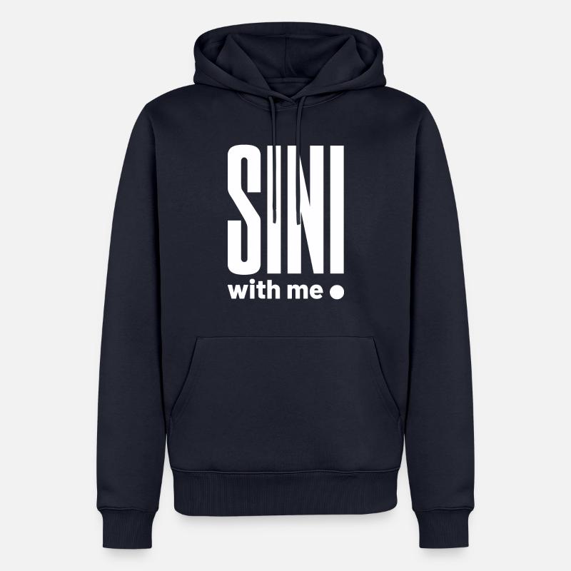SIN avec moi blanc - Sweat à capuche Premium bio Homme - bleu marine