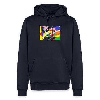 Pattern - Men’s Premium Organic Hoodie - navy - Front - Nico (187cm)