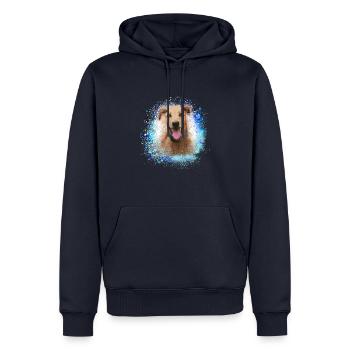 Sloughi, chien, graffiti, rose, peinture - Sweat à capuche Premium bio Homme - bleu marine - Devant - Nico (187cm)