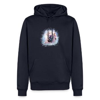 Catalburun, chien, graffiti, beige, peinture, boxer - Sweat à capuche Premium bio Homme - bleu marine - Devant - Nico (187cm)